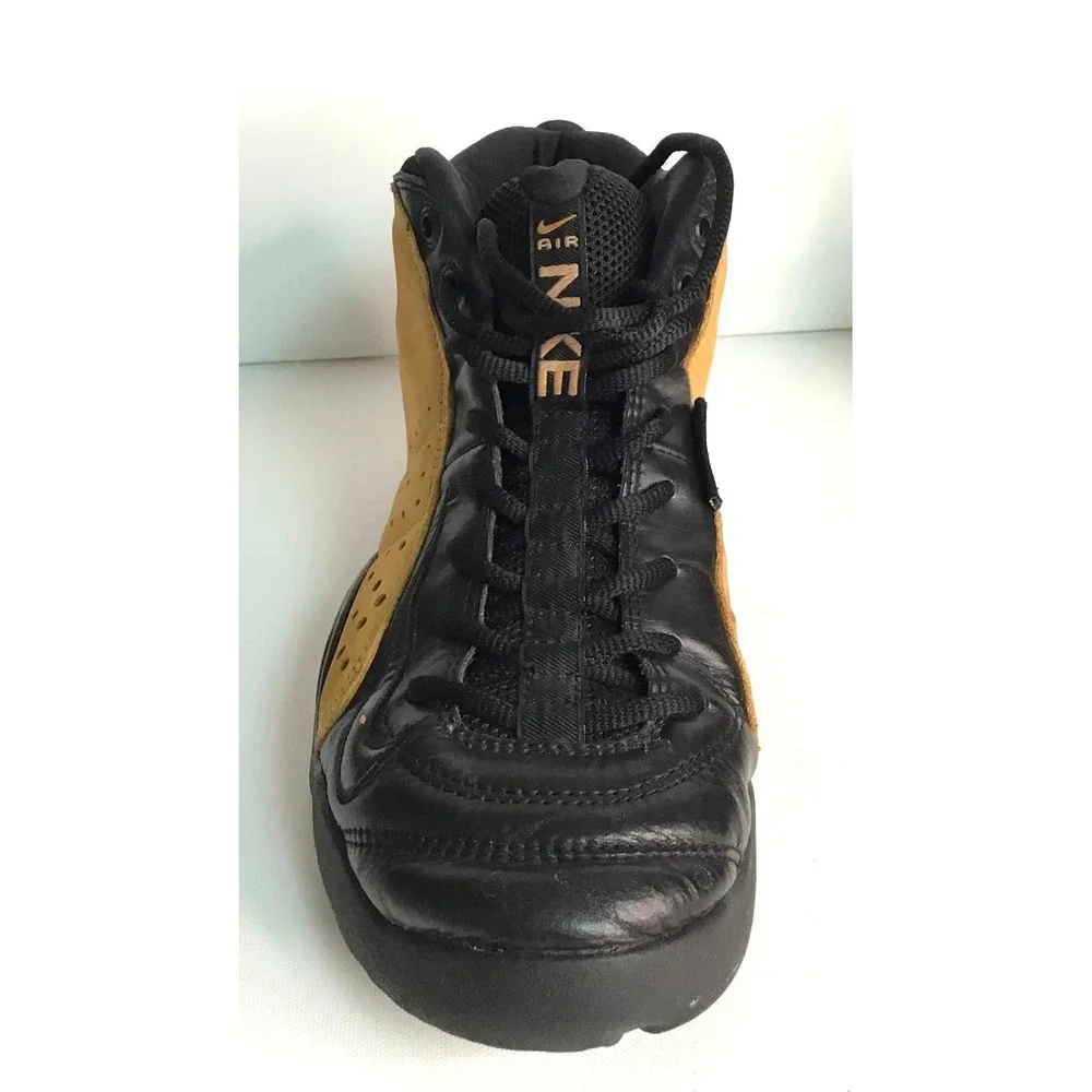 Nike Air Team Dime Mens Basketball Shoes Size 9M Black Tan Mid Top Vintage Retro